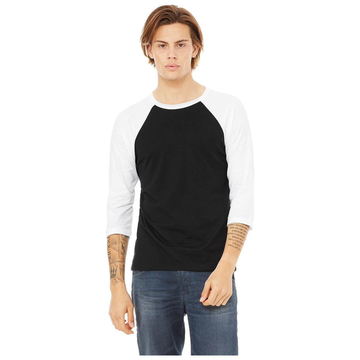 BELLA+CANVAS Unisex 3/4-Sleeve Baseball Tee, Product