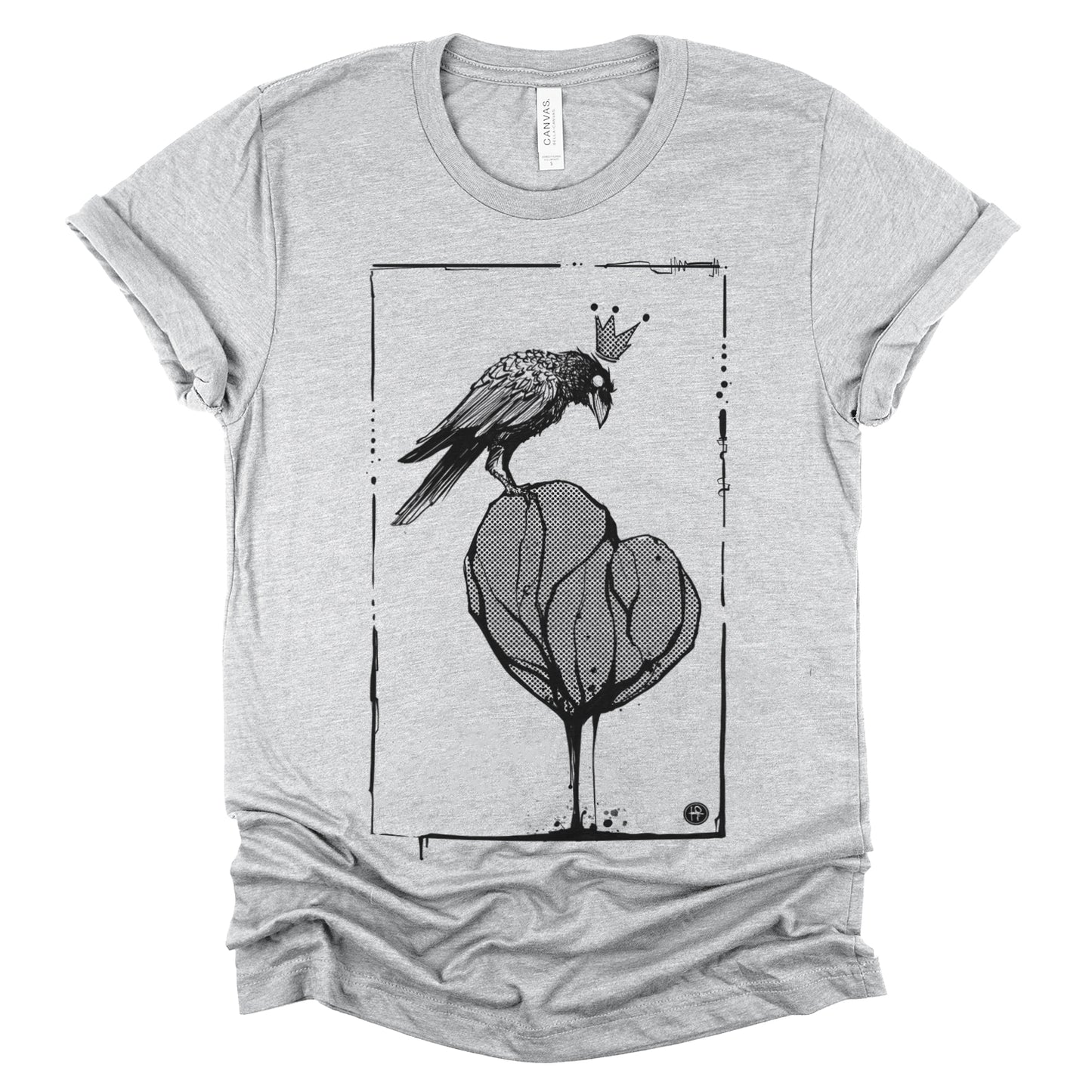 Crow with Heart: A Gritty Tribute to Love T-Shirt