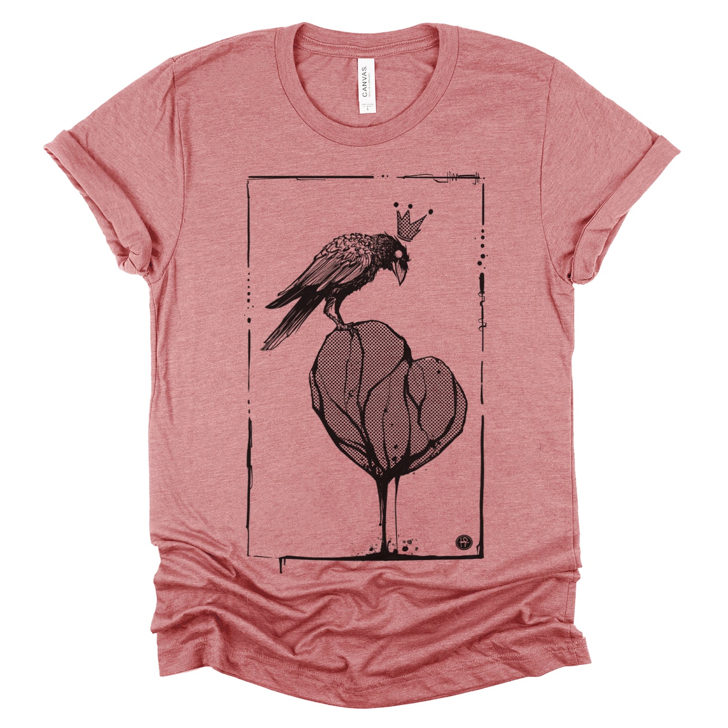 Crow with Heart: A Gritty Tribute to Love T-Shirt