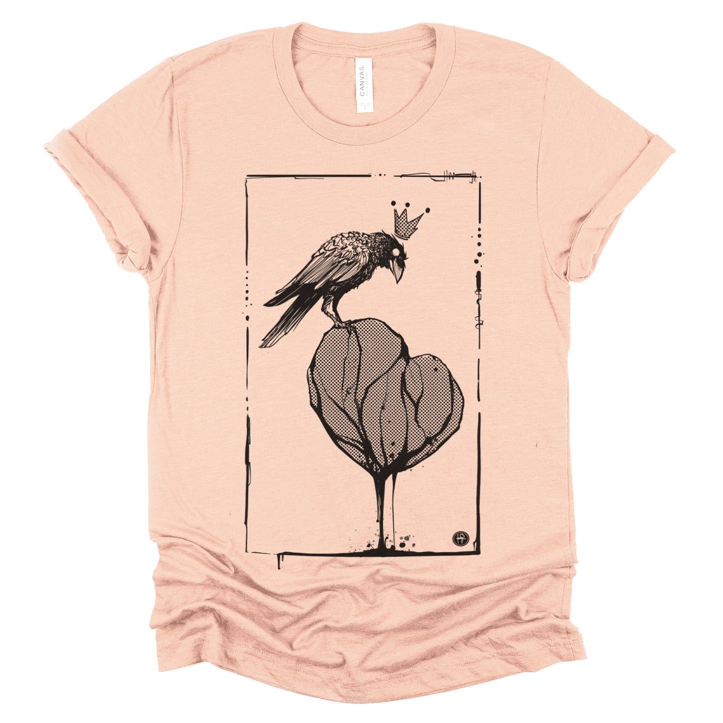 Crow with Heart: A Gritty Tribute to Love T-Shirt