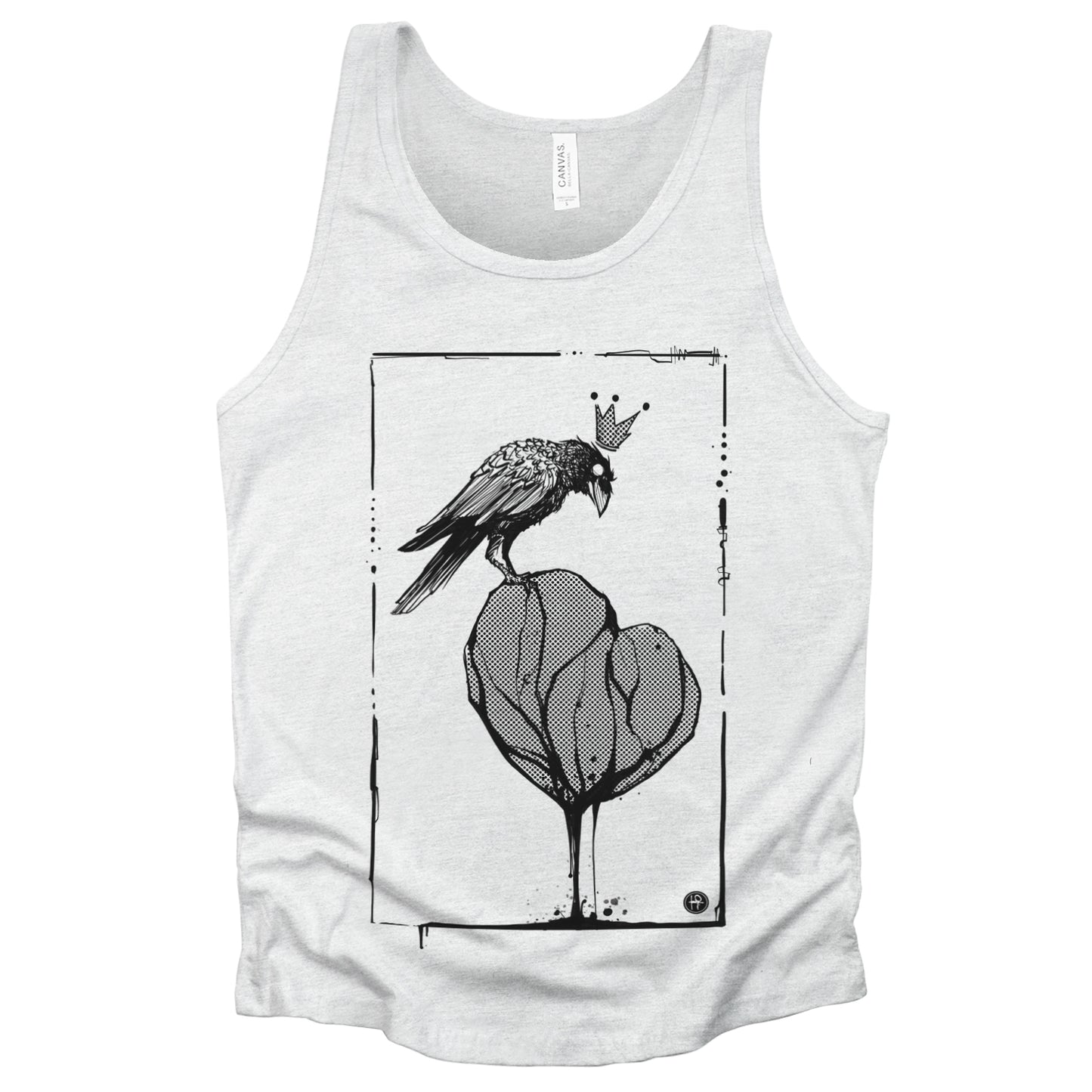 Crow with Heart: A Gritty Tribute to Love Tank Top