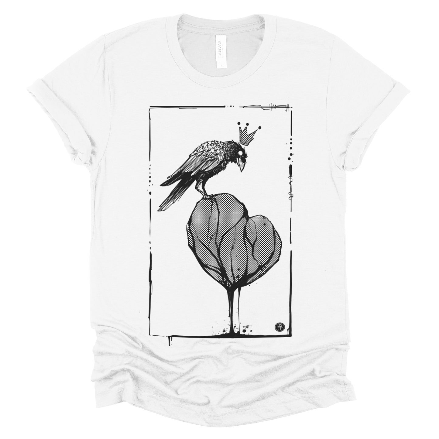 Crow with Heart: A Gritty Tribute to Love T-Shirt