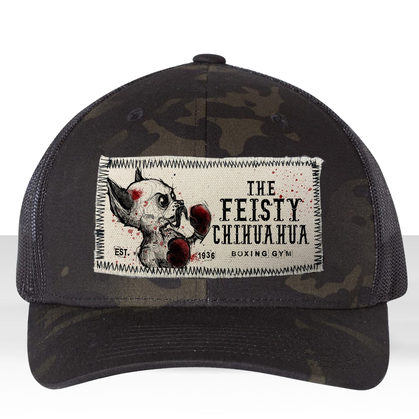 Feisty Chihuahua Boxing Gym Trucker Hat