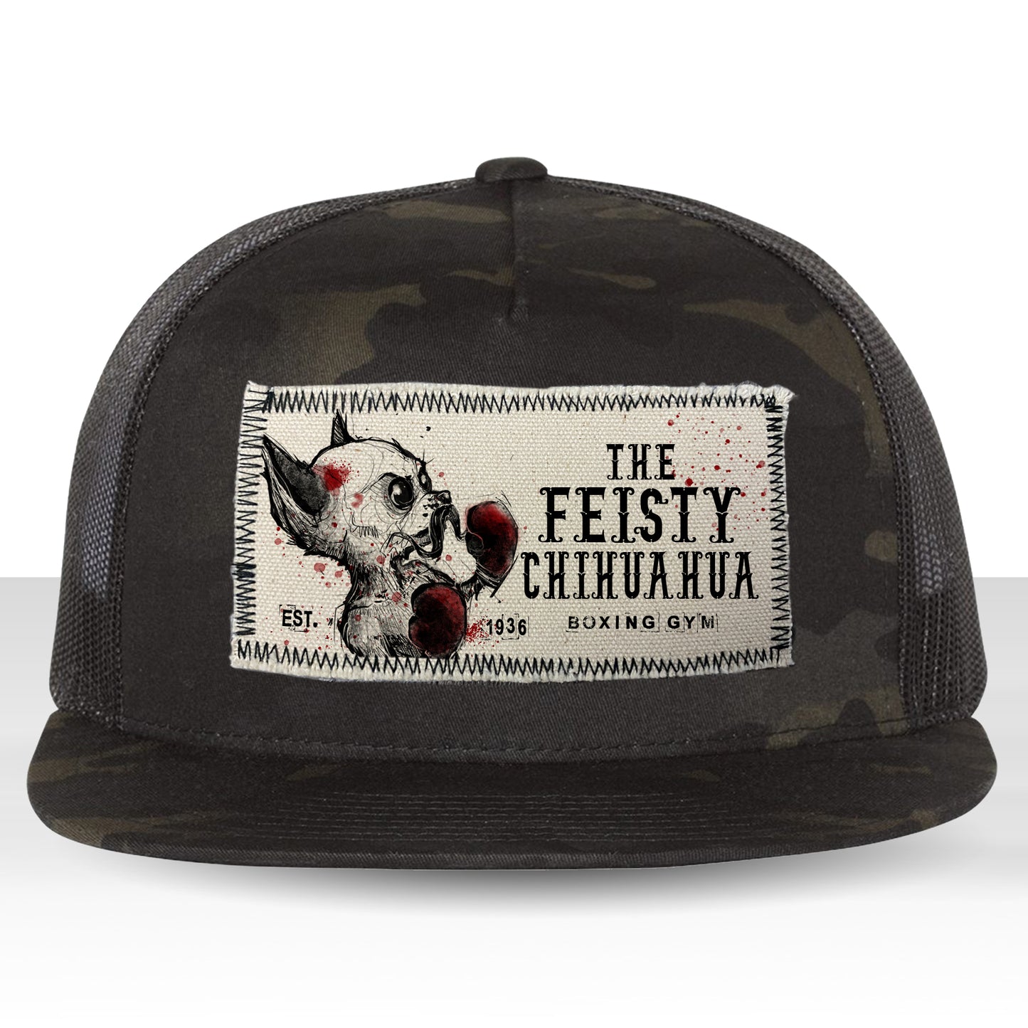 Feisty Chihuahua Boxing Gym Trucker Hat