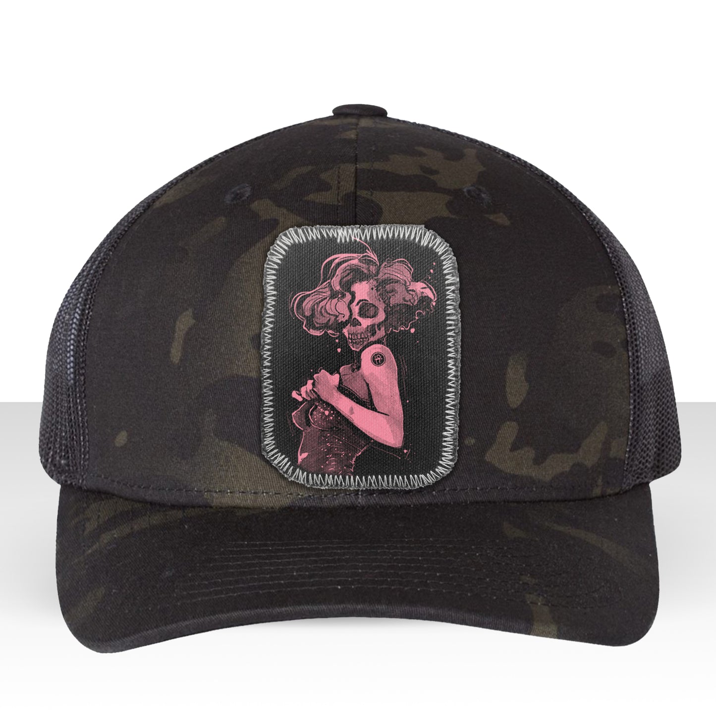 Marilyn Light Skull Pin-up: Unconventional Elegance Trucker Hat