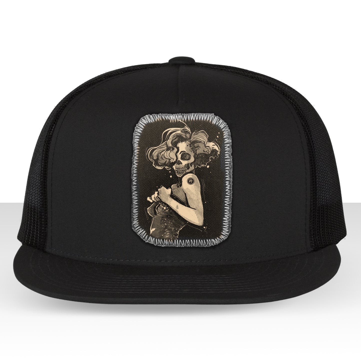 Marilyn Light Skull Pin-up: Unconventional Elegance Trucker Hat