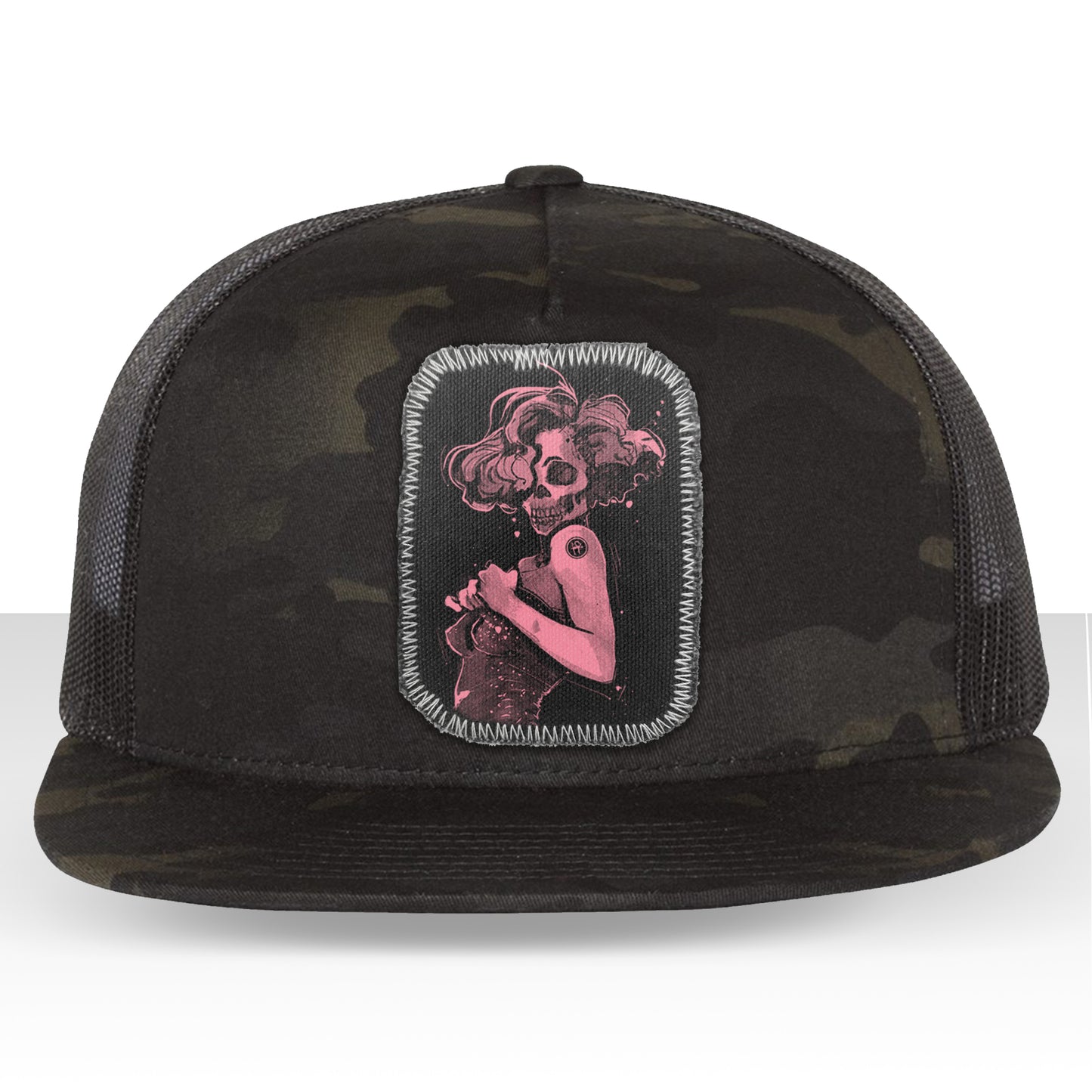 Marilyn Light Skull Pin-up: Unconventional Elegance Trucker Hat
