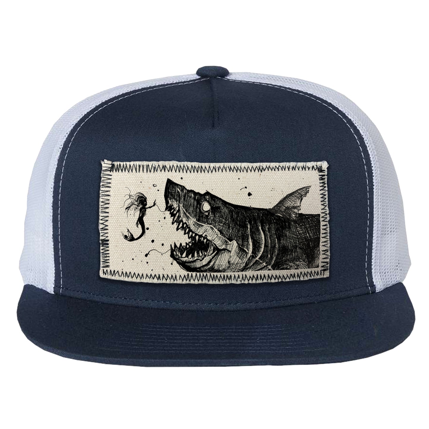 Mermaid & the Shark: Friends and Foes of the Sea Trucker Vintage