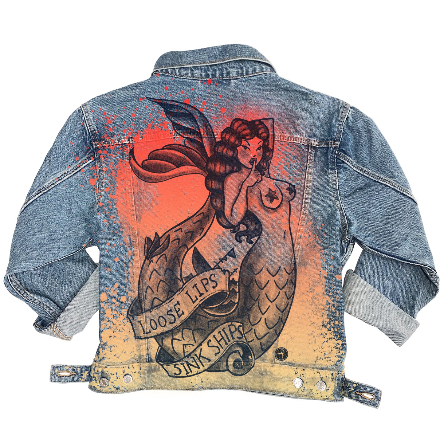 Navy Mermaid: Loose Lips Sink Ships Levi's Trucker Jacket