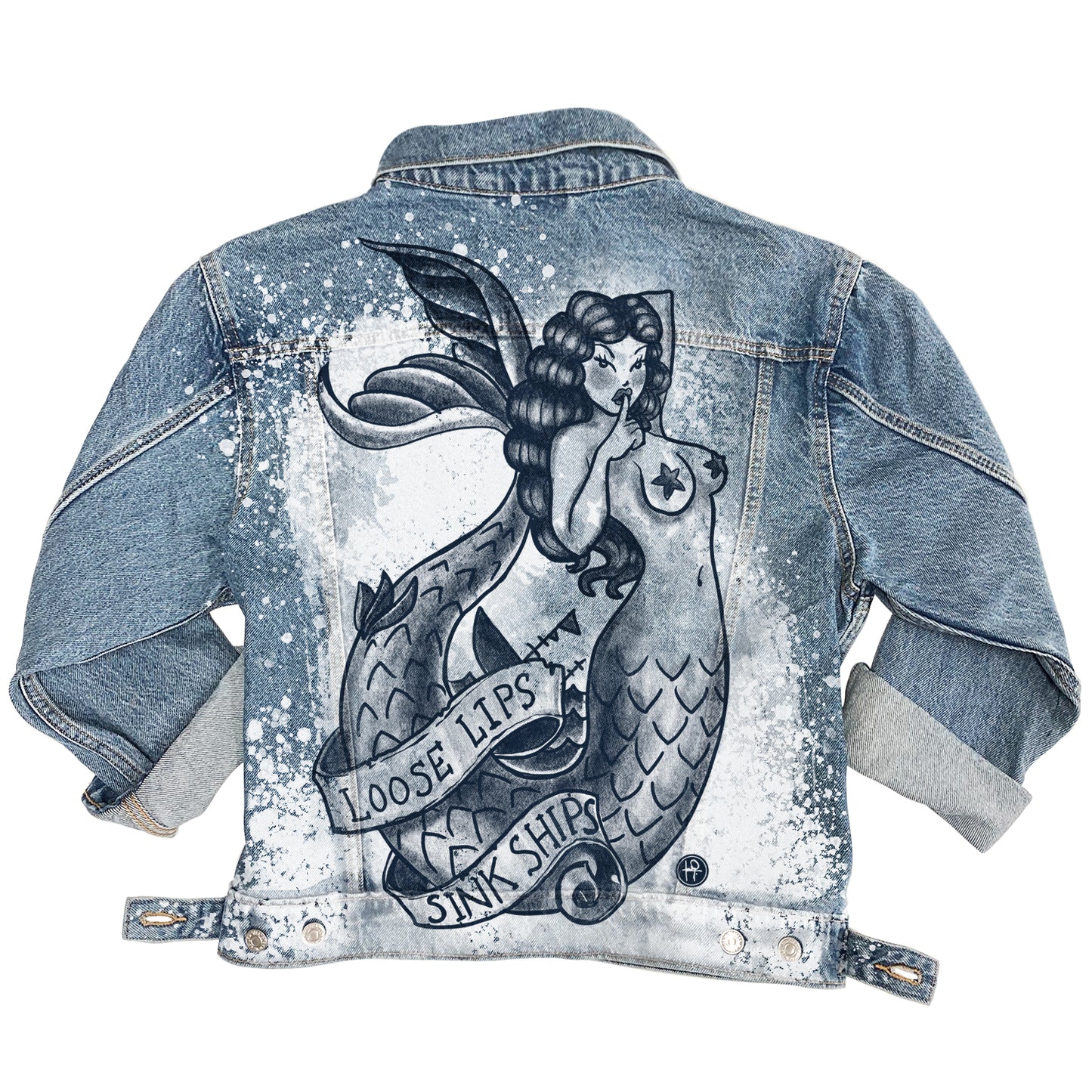Navy Mermaid: Loose Lips Sink Ships Levi's Trucker Jacket
