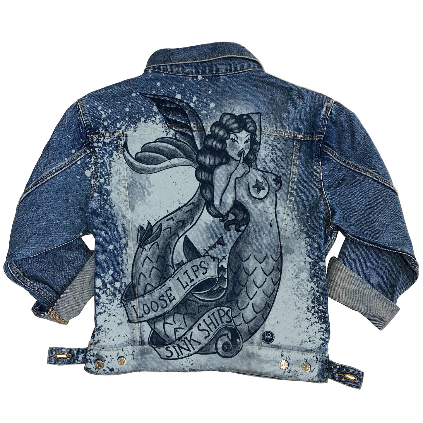Navy Mermaid: Loose Lips Sink Ships Levi's Trucker Jacket