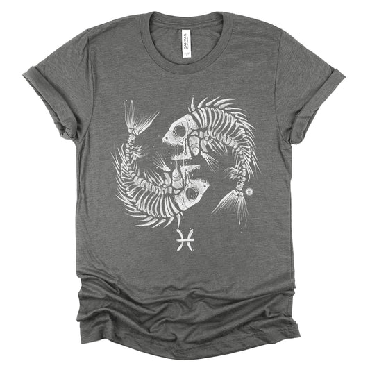 Pisces Zodiac: Skeleton Fish T-shirt