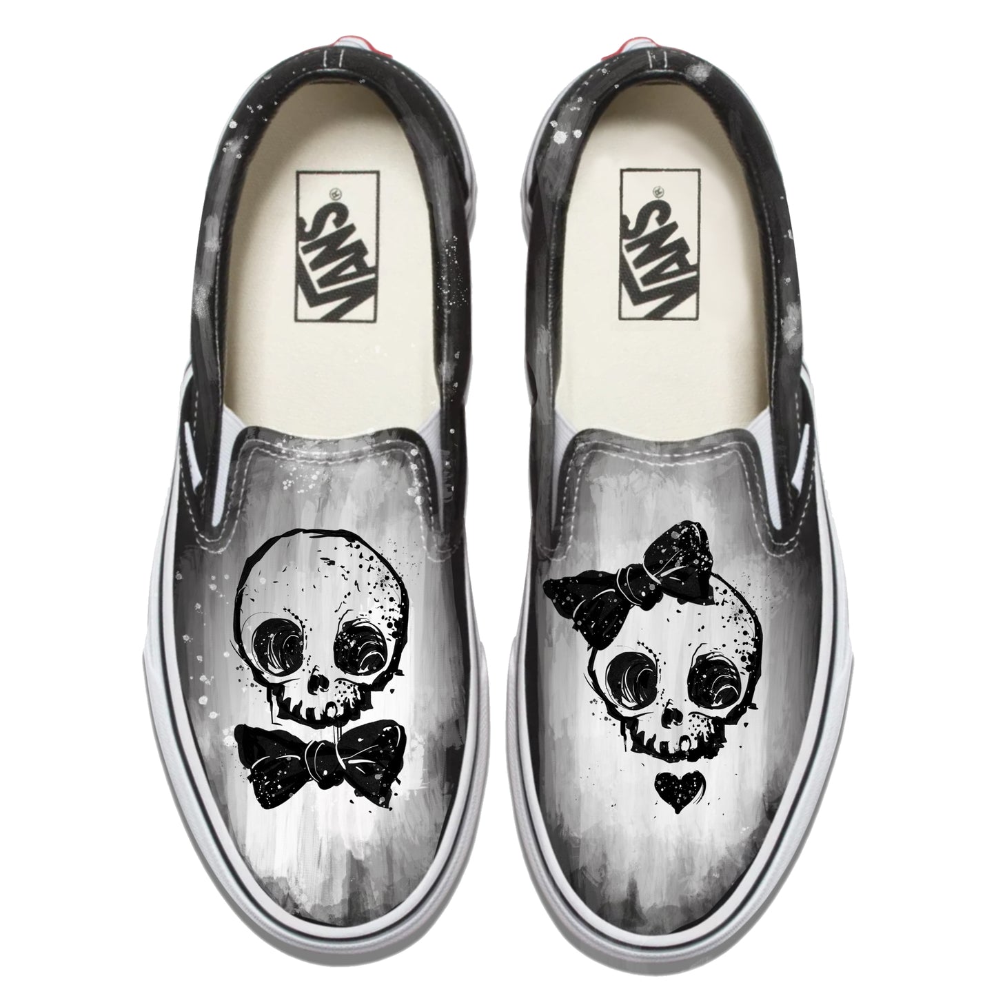 Skull Couple Vans Slip ons