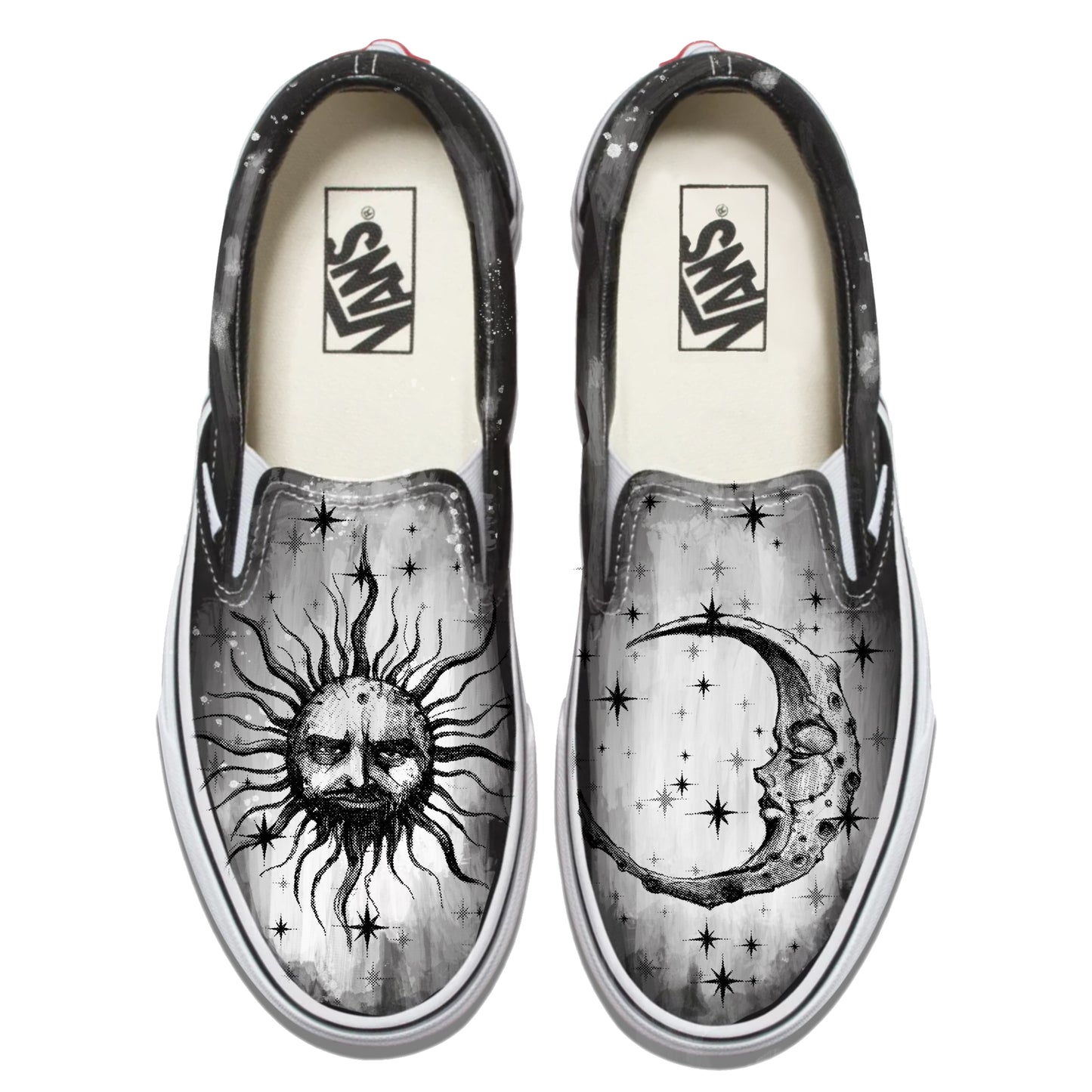 Sun & Moon Vans Slip ons