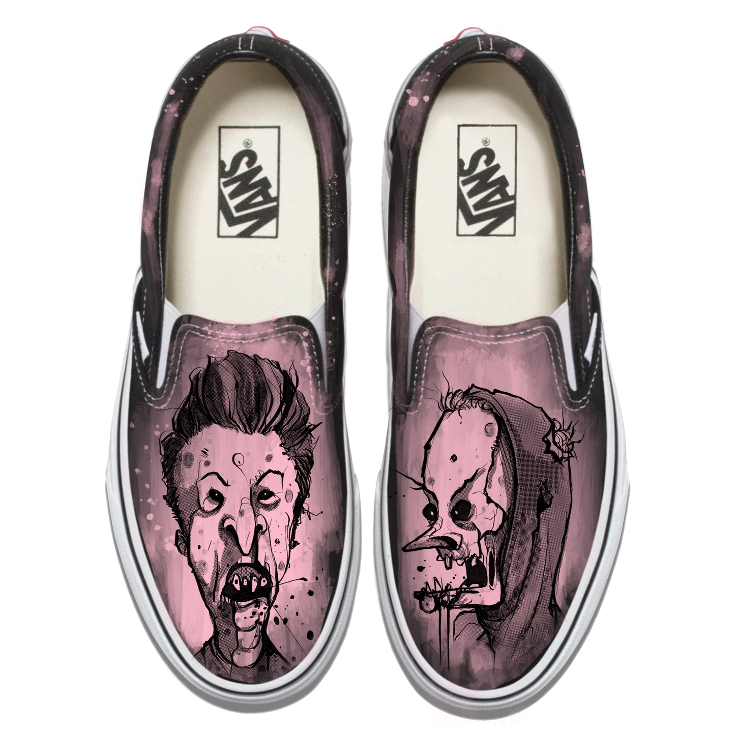 Zombie Beavis and But-Head Vans Slip ons
