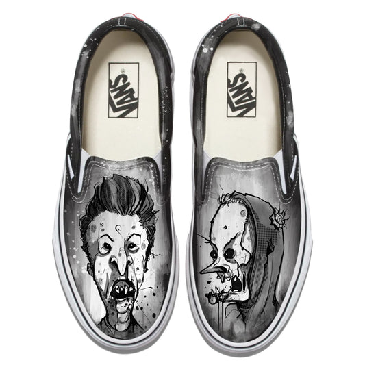 Zombie Beavis and But-Head Vans Slip ons