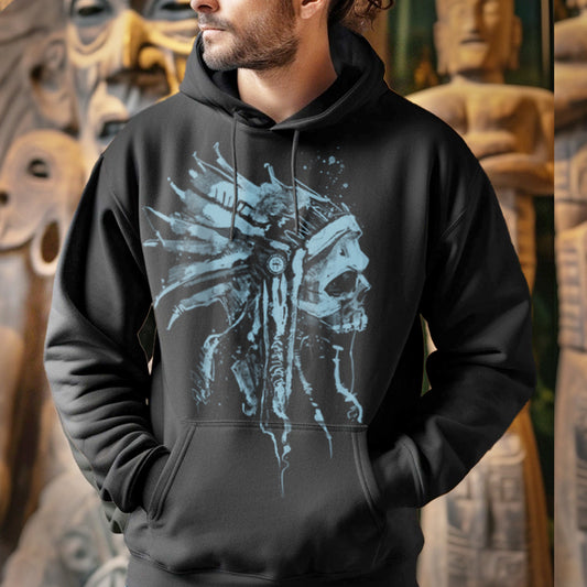 Indian Chief Skull: Tribal Legacy Hoodie