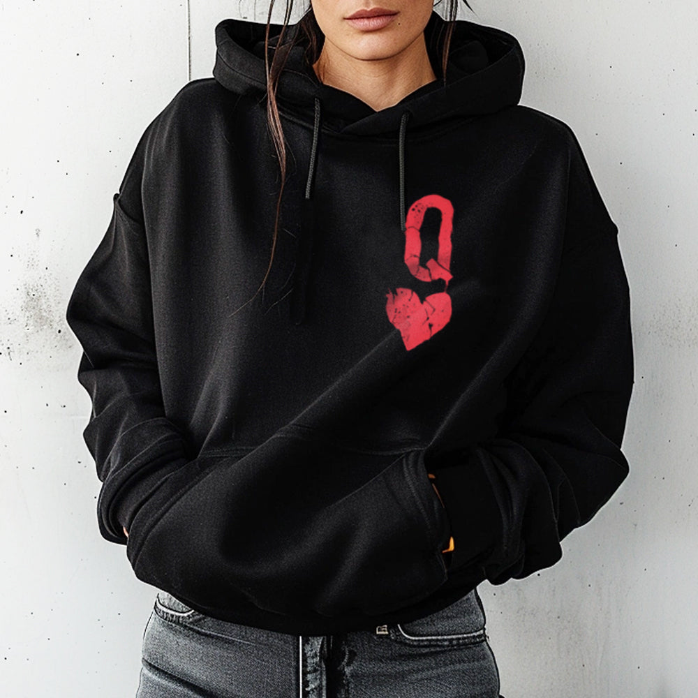 Queen of Hearts Distressed Hoodie – FabCreates