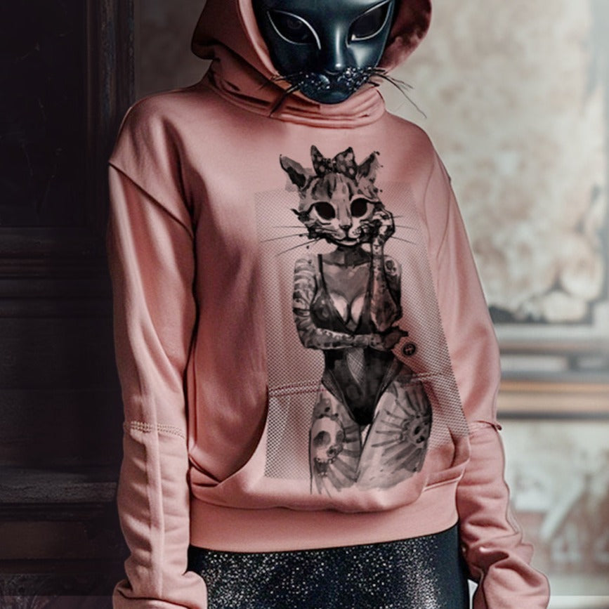 Tattooed Kitty: Victorian Kitty Elegance Hoodie