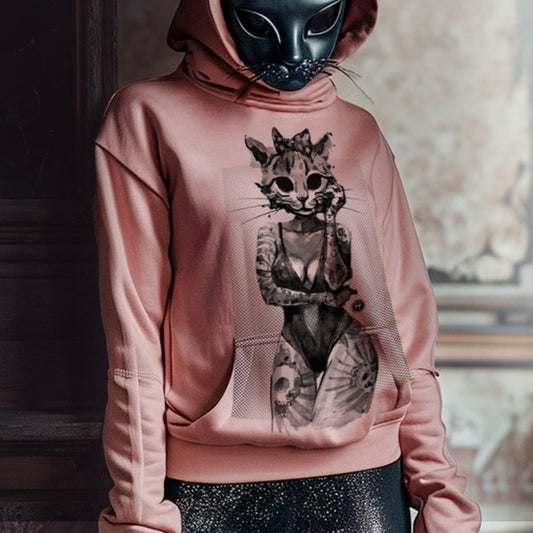 Tattooed Kitty: Victorian Kitty Elegance Hoodie