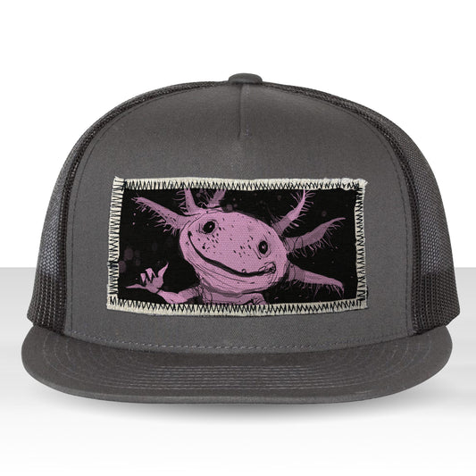 Axolotl Surfing: Catching Waves with Cuteness Trucker Hat
