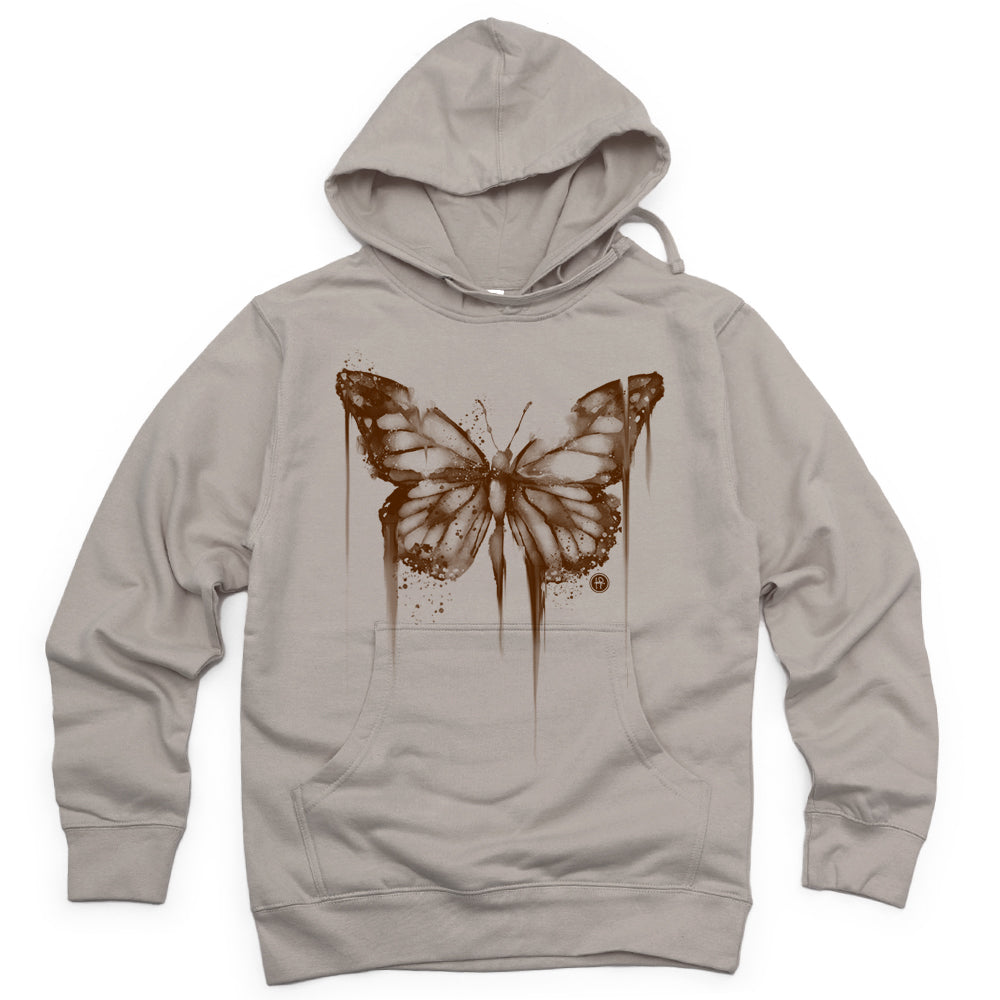 Bleached Butterfly Hoodie: Fading Elegance