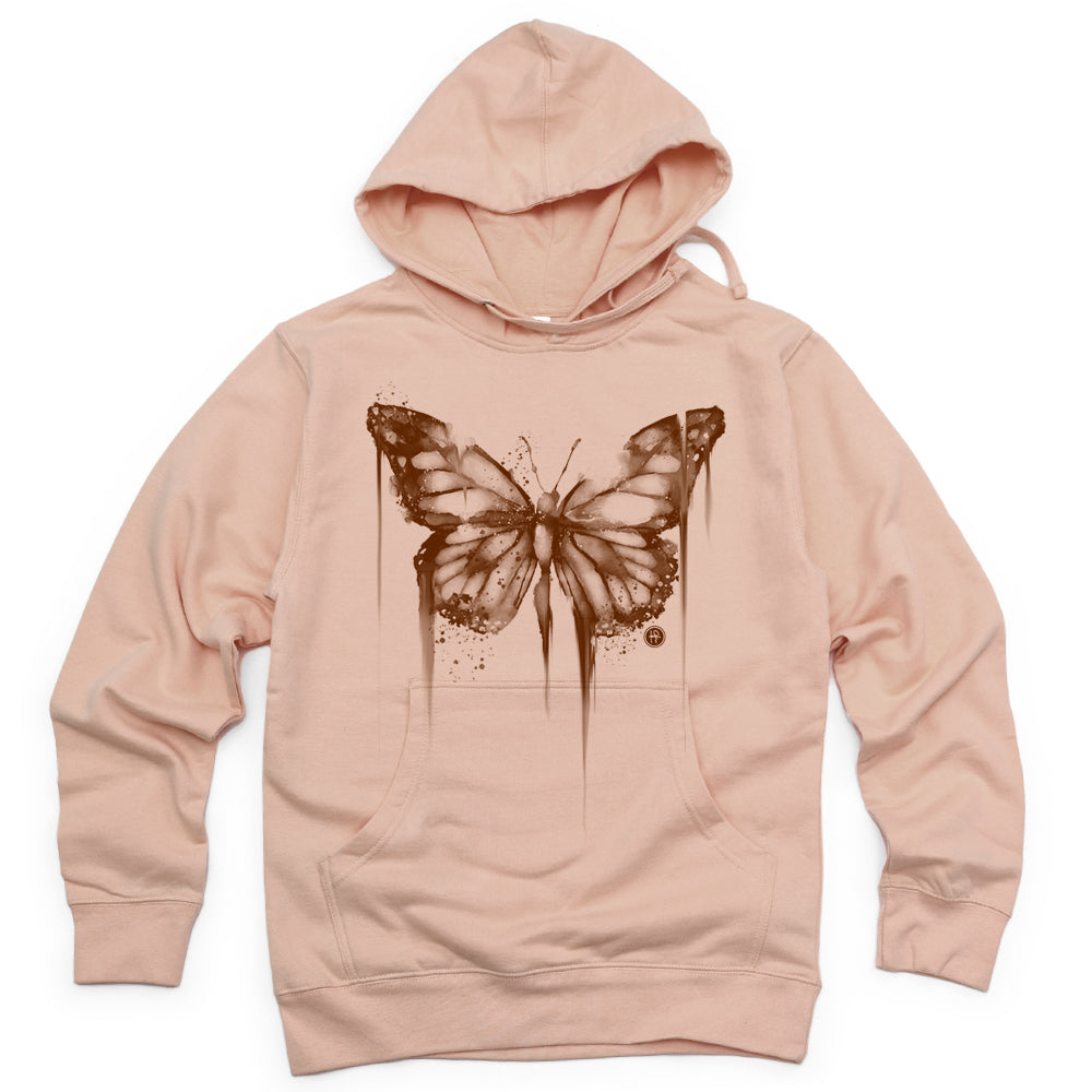 Bleached Butterfly Hoodie: Fading Elegance