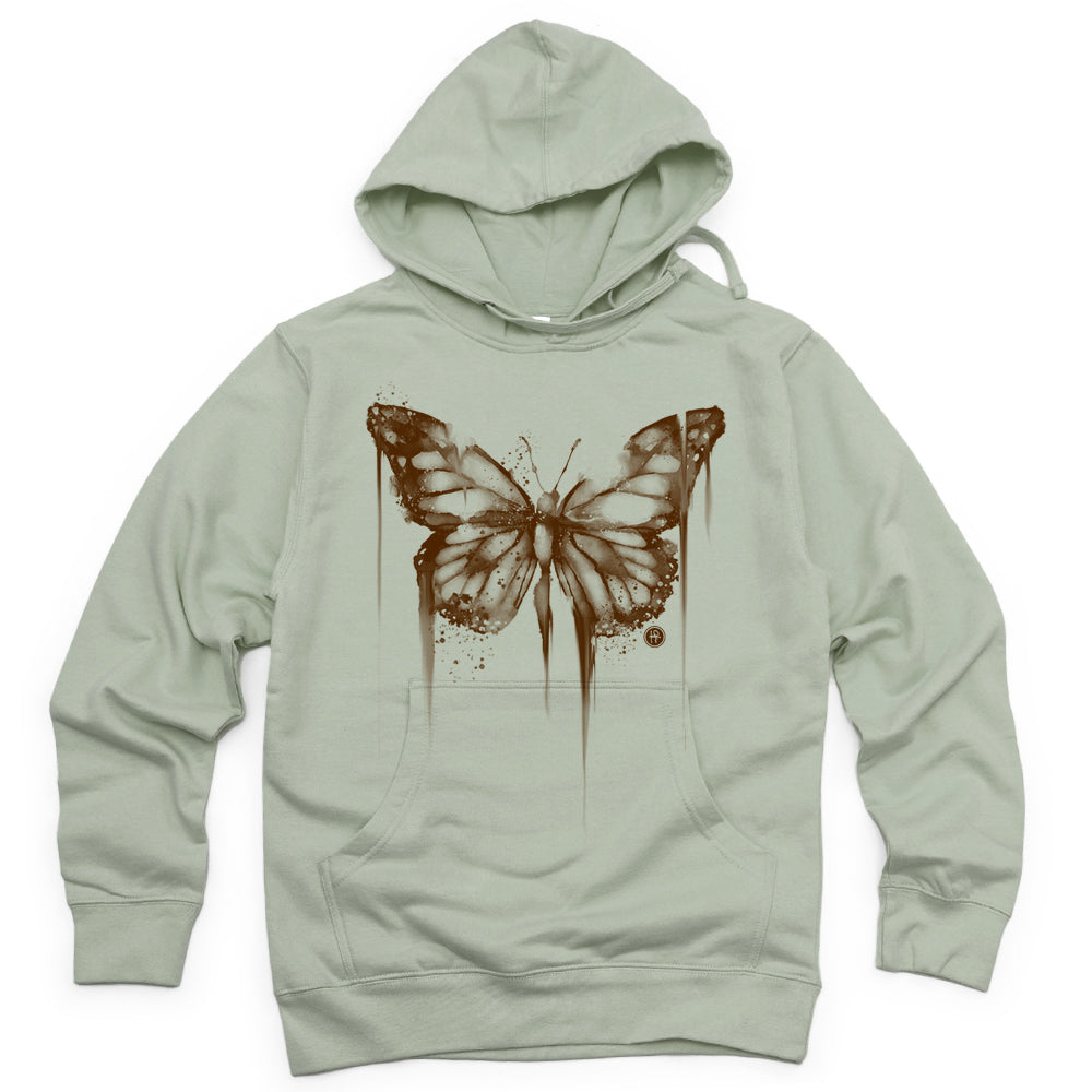 Bleached Butterfly Hoodie: Fading Elegance