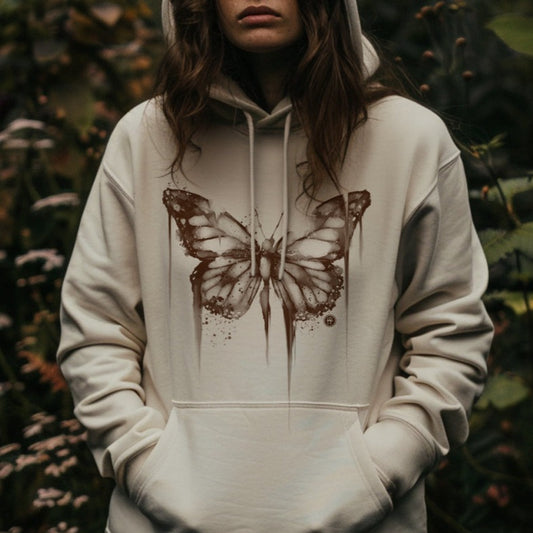 Bleached Butterfly Hoodie: Fading Elegance