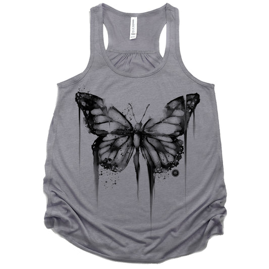 Bleached Butterfly: Fading Elegance Tank Top