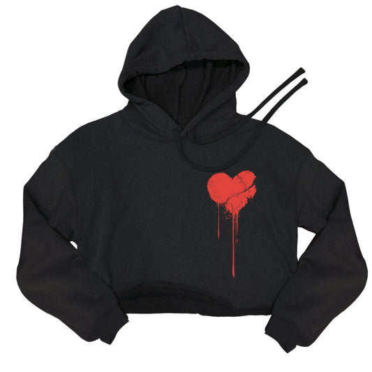 Broken Heart Women's Crop Hoodie