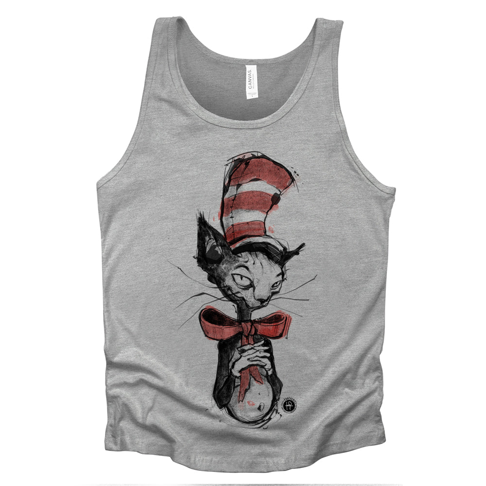 Kitty in the Hat: Whimsical Revived Tank Top