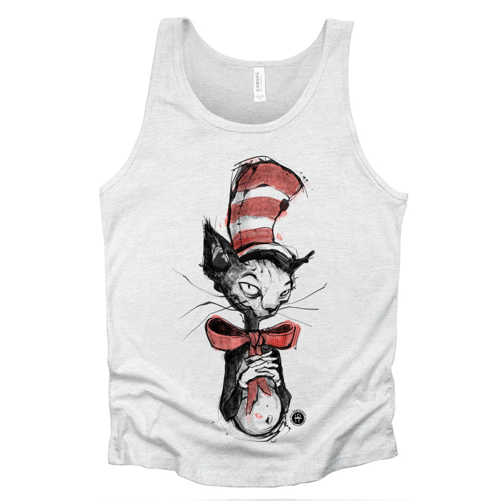 Kitty in the Hat: Whimsical Revived Tank Top