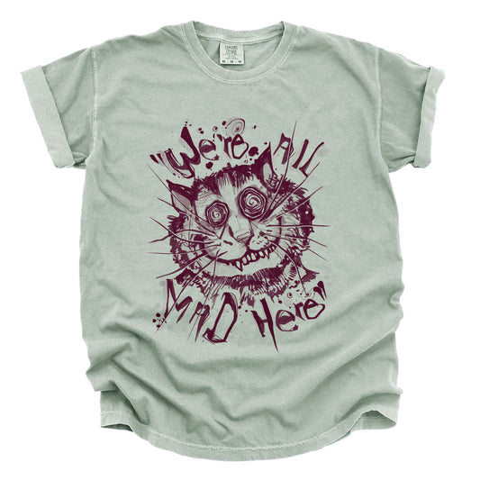 Cheshire Cat: We're All Mad Heavyweight Tee