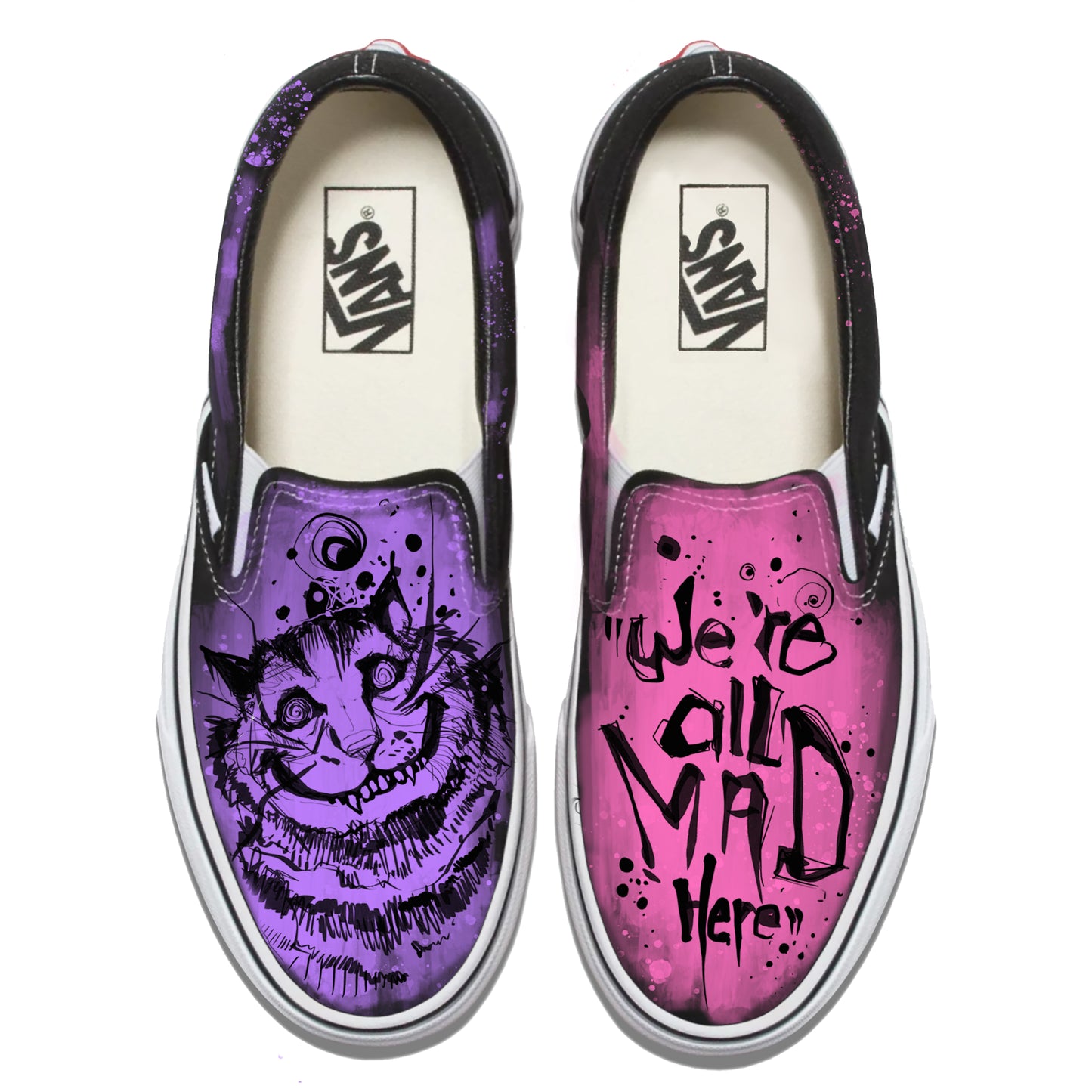 Cheshire Cat-We're All Mad Here Vans Slip ons