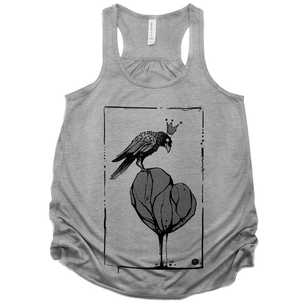 Crow with Heart: A Gritty Tribute to Love Tank Top