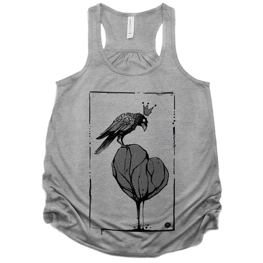 Crow with Heart: A Gritty Tribute to Love Tank Top