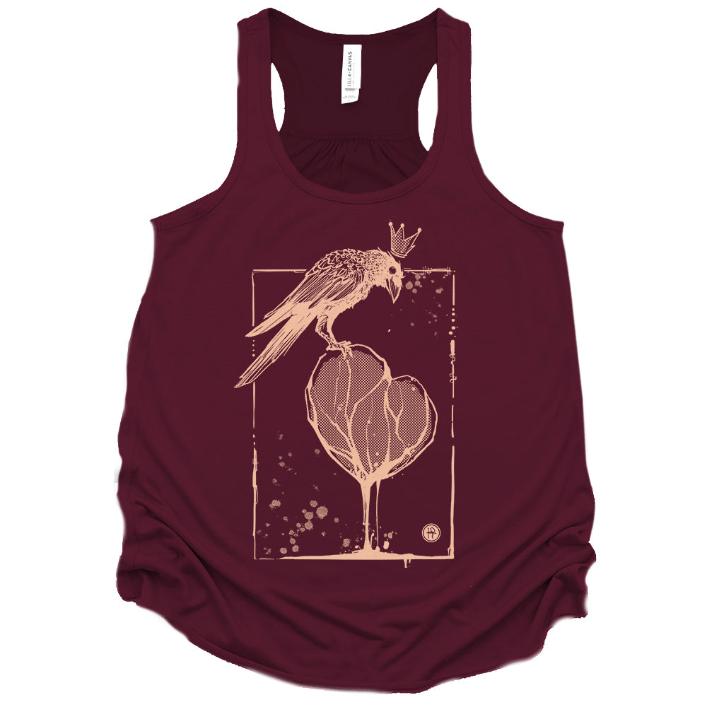 Crow with Heart: A Gritty Tribute to Love Tank Top