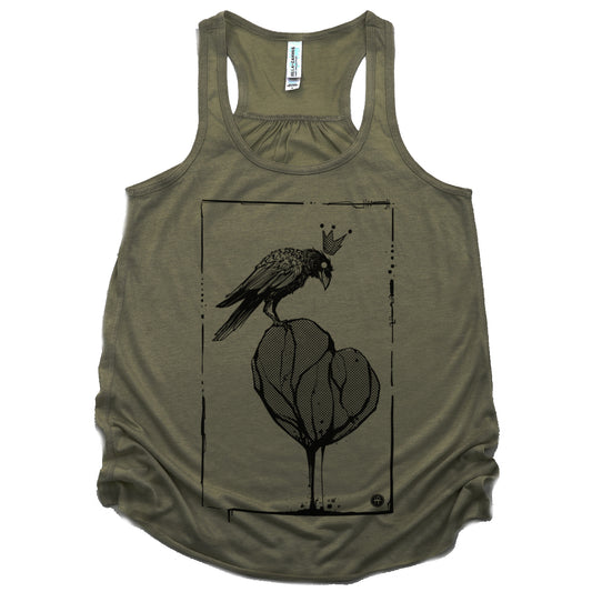 Crow with Heart: A Gritty Tribute to Love Tank Top