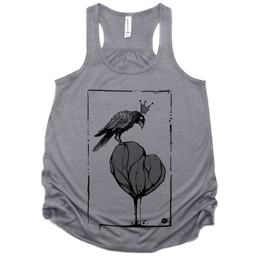 Crow with Heart: A Gritty Tribute to Love Tank Top