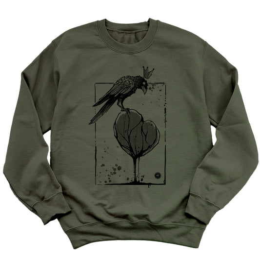 Crow with Heart Sweatshirt