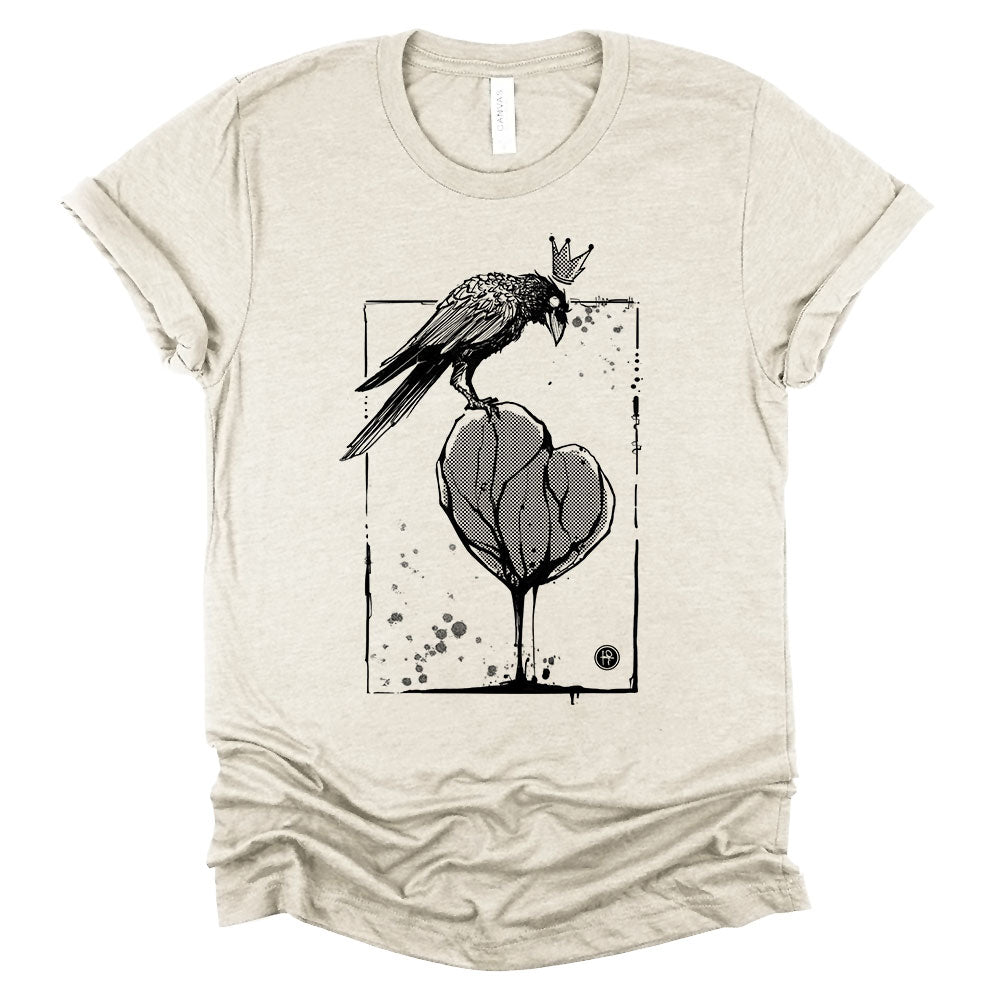 Crow with Heart: A Gritty Tribute to Love T-Shirt