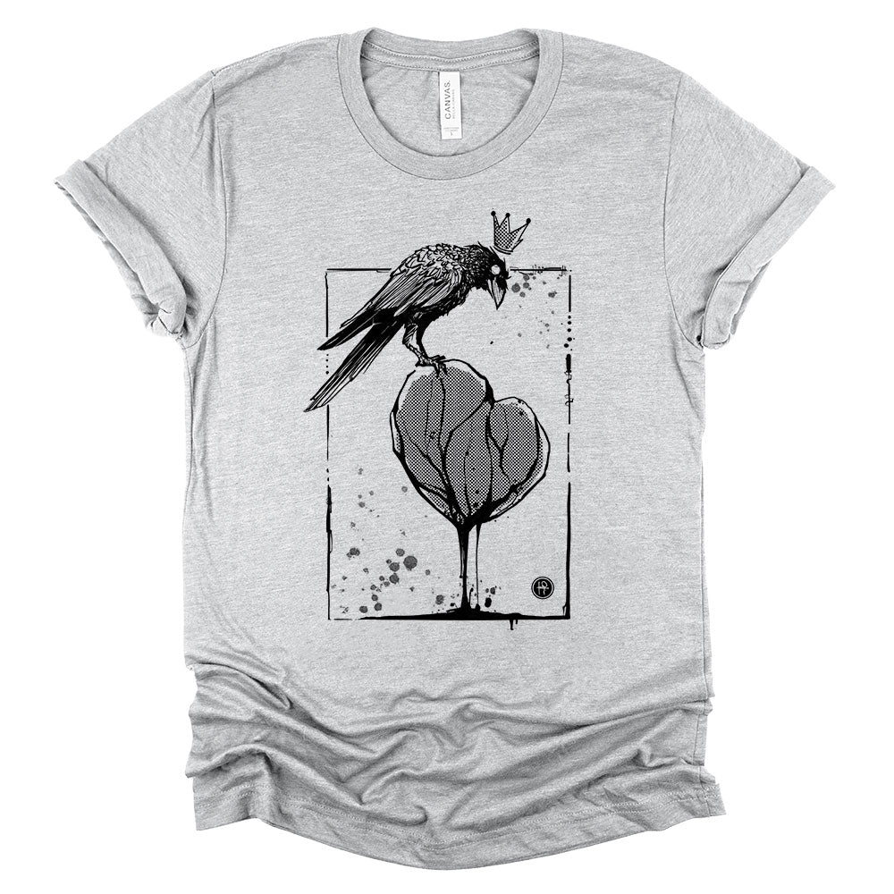 Crow with Heart: A Gritty Tribute to Love T-Shirt