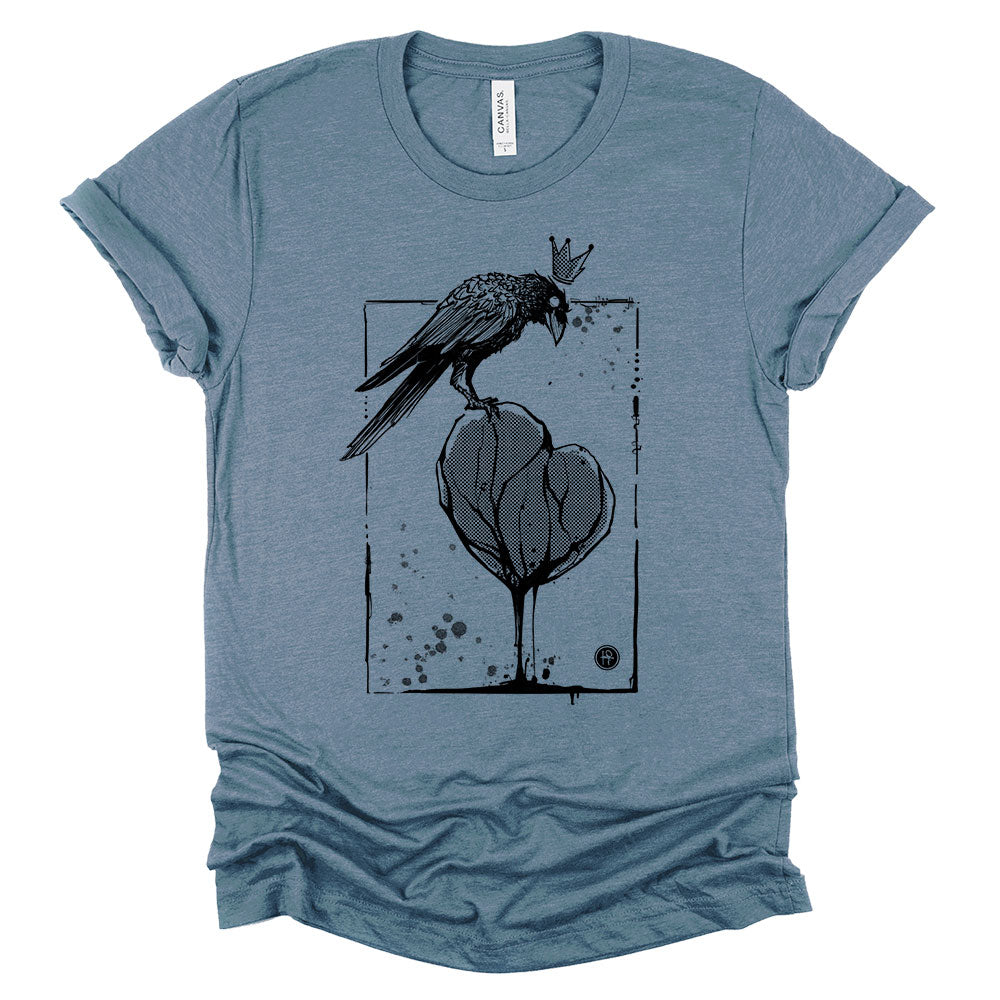 Crow with Heart: A Gritty Tribute to Love T-Shirt