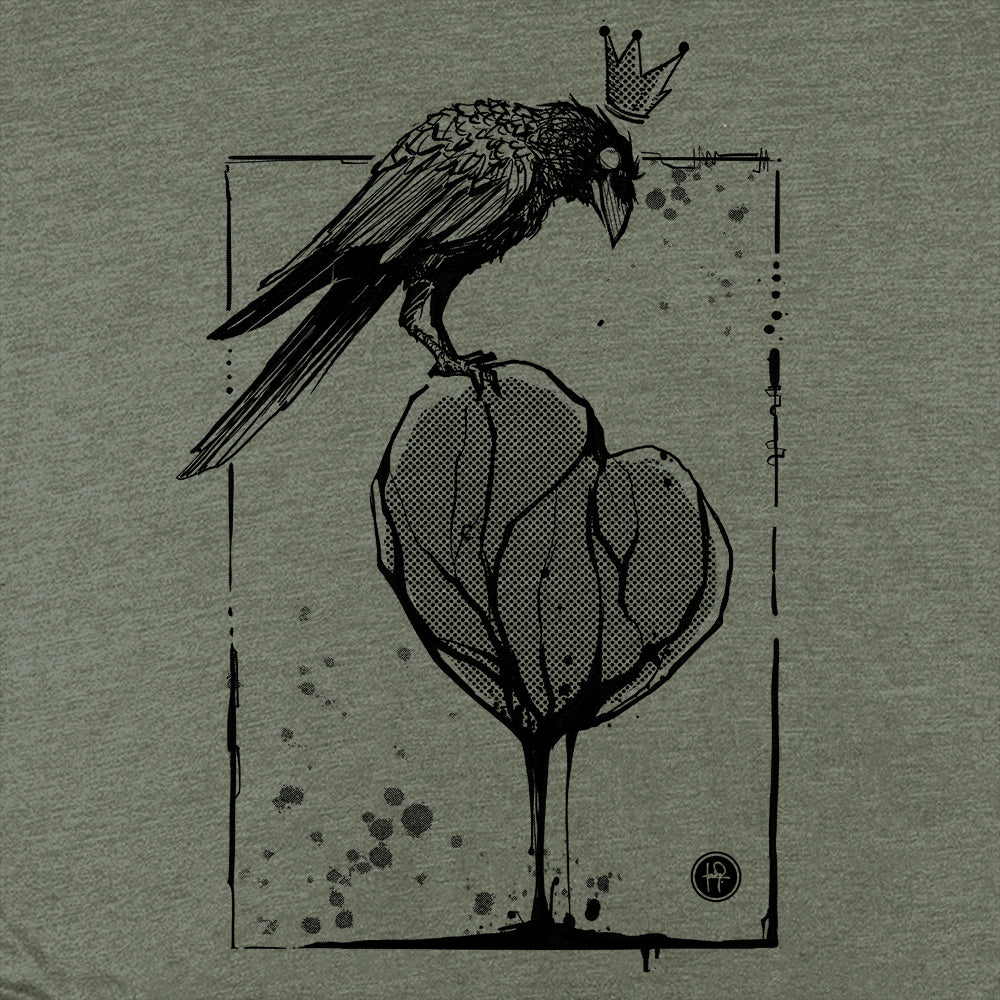 Crow with Heart: A Gritty Tribute to Love T-Shirt