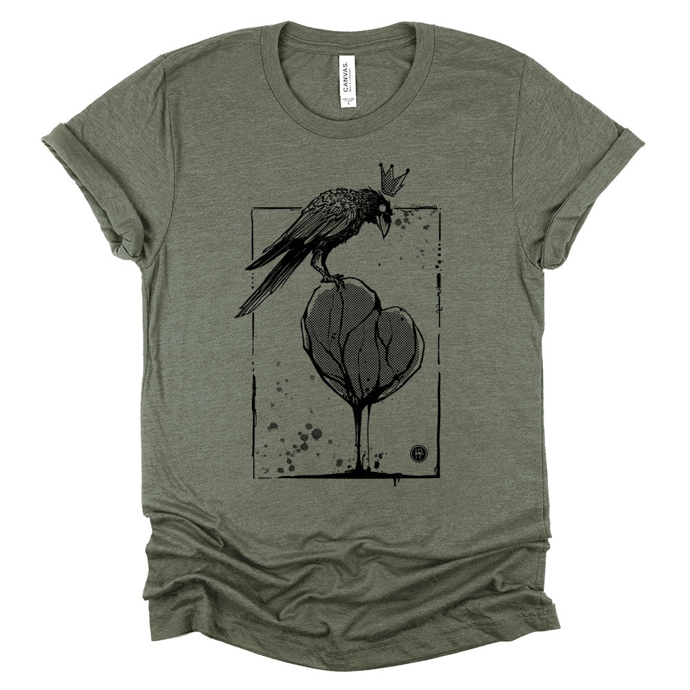 Crow with Heart: A Gritty Tribute to Love T-Shirt