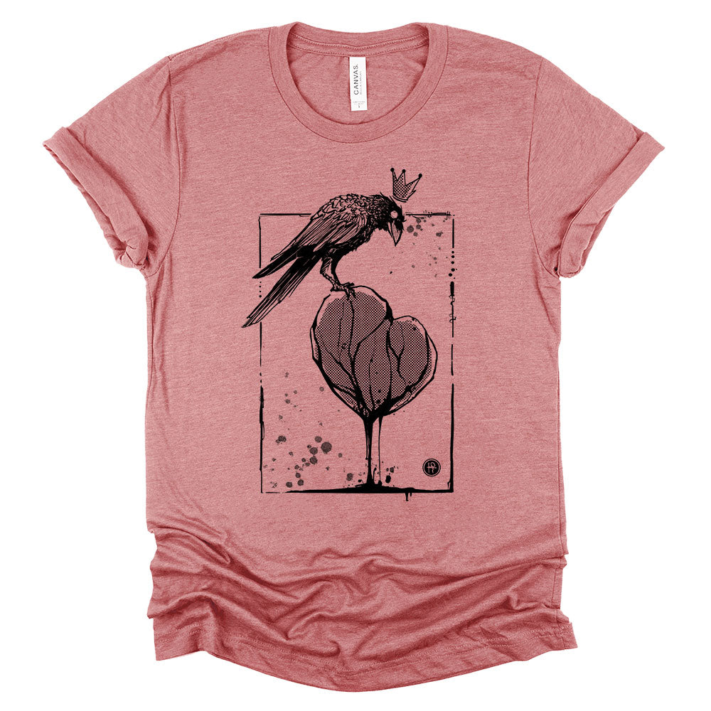 Crow with Heart: A Gritty Tribute to Love T-Shirt