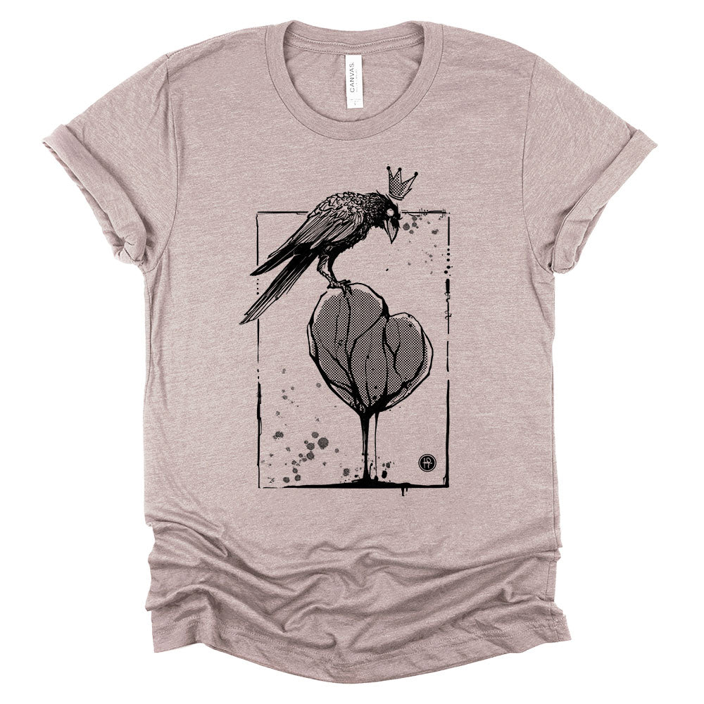 Crow with Heart: A Gritty Tribute to Love T-Shirt