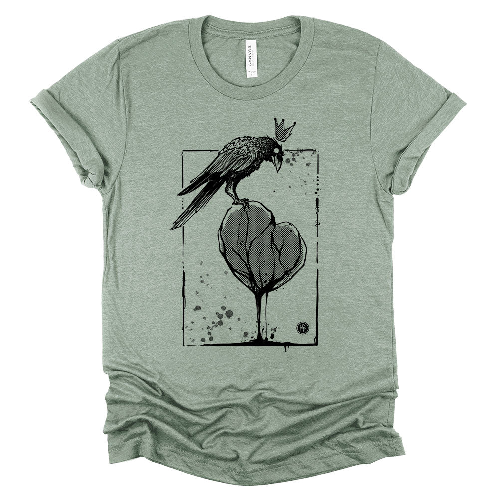 Crow with Heart: A Gritty Tribute to Love T-Shirt