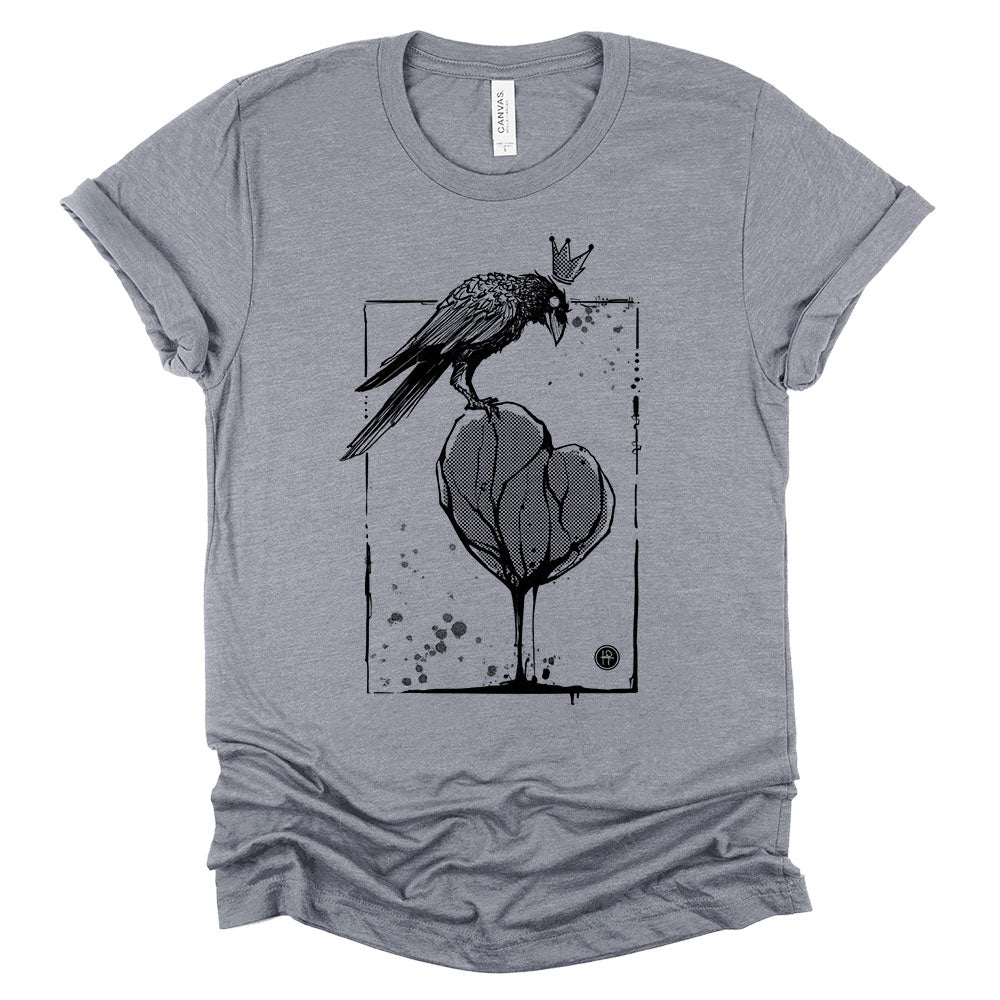 Crow with Heart: A Gritty Tribute to Love T-Shirt